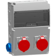 TP Elektrik Tp Electric 3325-002-1111-PP Kombinasyon Kutusu Kutusu Standart Makine Priz Yuvası Boş X2 Ön + Pano Prizi 1X16A X2 Yan