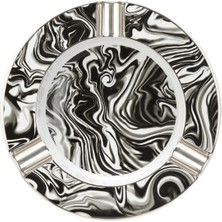 S.t. Dupont Zebra Desenli Siyah Beyaz Porselen Üçlü Puro Küllüğü 6725