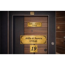 Outdoor One Kişiye Özel Kapı İsimliği Klasik Ev Dış Kapı İsimliği Çelik Kapı İsimliği Gold0031