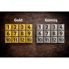 Outdoor One Gold Metal Dolap Numarası 1–10 | Okul Ofis Spor Salonu 5x5cm