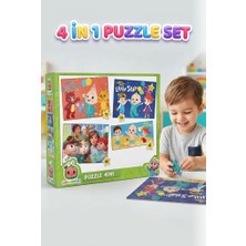 Farbu Oyuncak 4'ü 1 Arada Eğitici Puzzle Seti Eğlence Dolu 4'lü Puzzle Seti Farklı Görseller ile Sınırsız Heyecan