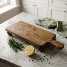 Pera Wooden Paddle Saplı Top Ayaklı Ahşap Sunum-Kesme Tahtası