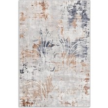 Pastel Home Tasarım Çift Taraflı Yıkanabilir Eskitme Şönil Halı Kilim Yolluk Yıkanabilir Vizon Lacivert