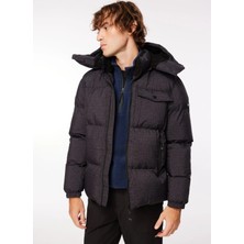 Discovery Expedition Lacivert Erkek Kapüşon Yaka Basic Baskılı Mont D3WM-MNT5