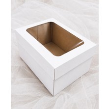 Ege Concept Life 36X26X20 Asetat Pencereli  Beyaz Pasta Kutusu