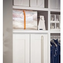 IKEA Fermuarlı Hurç 55X49X30 cm Saklama Kutusu Elbise Çarşaf Nevresim Giysi Organizeri Şeffaf Beyaz Hurc