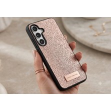 bbtech Samsung Galaxy A37 ile Uyumlu Simli Parıltılı Taşlı Kamera Lens Korumalı Darbe Emici Parlak Silikon Kılıf