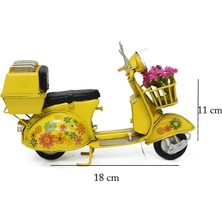 Dekoratif Metal Scooter Sepetli