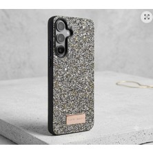 bbtech Samsung Galaxy A37 ile Uyumlu Simli Parıltılı Taşlı Kamera Lens Korumalı Darbe Emici Parlak Silikon Kılıf