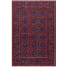 Pastel Home Eskitme Bordo Pembe Kendinden Saçaklı Şönil Afgan Halısı Kilim Kaymaz Taban Yıkanabilir Yolluk