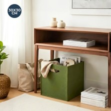 Homing Retro Yeşil Keçe Sepet Organizer 30X30 cm