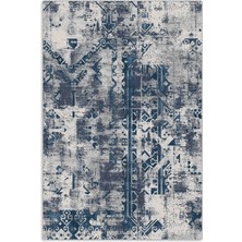 Pastel Home Kaşmir Doku Yumuşak Kaymaz Pamuk Taban Oturma Odası Salon Mutfak Koridor Çocuk Lacivert Halı Kilim