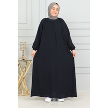 Kadeem Giyim Reglan Kol Büzgülü Çocuk Elbise Lacivert - 4004