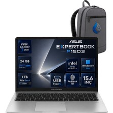 Asus Expertbook P1 P1503CVA Intel Core 7-240H 24 GB Ddr5 1 Tb SSD 15,6'' Full Hd Windows 11 Pro Dizüstü Bilgisayar P1503CVA-C716512G0DRNP10