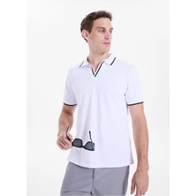 Discovery Expedition D6SM-TST3720 Beyaz Erkek Polo T-Shirt