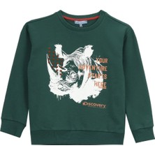 Discovery Expedition Baskılı Erkek Çocuk Koyu Yeşil Sweatshırt D5WB-SWT3046