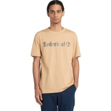 Timberland Camo Linear Logo Short Sleeve Tee Erkek Sarı Tshirt TB0A5UNFEH31