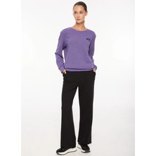 Discovery Expedition Lila Kadın Bisiklet Yaka Basic Sweatshirt D3WL-SWT28