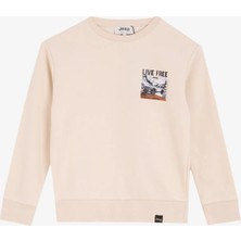 Jeep Bej Erkek Çocuk Baskılı Sweatshirt C4WB-SWT4546