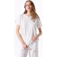 Jeep Bisiklet Yaka Düz Kırık Beyaz Kadın T-Shirt J5SL-TST7186