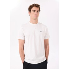 Jeep Bisiklet Yaka Baskılı Kırık Beyaz Erkek T-Shirt J4SM-TST7245