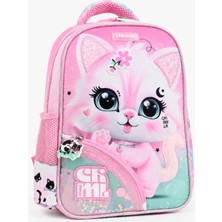 Wander Bag Chimola BT165 Kız Çocuk Anaokulu Çantası Sevimli Kedi Baskılı Su Geçirmez Kreş Sırt Çantası