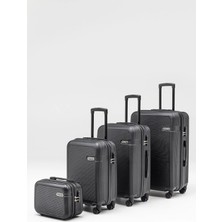 Wander Bag Wander 3000 4’lü Valiz Seti Kabin Orta Büyük Boy + Makyaj Çantası Bavul 360° Döner Teker Siyah