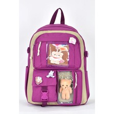 Elatae Ortopedik Lüks Kumaş Unisex Çok Gözlü Çocuk Ilkokul Sırt Çantası 1480