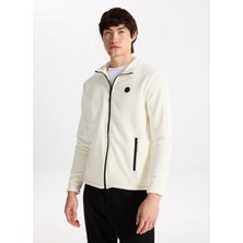 Discovery Expedition D5WM-SWT3301 Beyaz Dik Yaka Basic Düz Erkek Polar Sweatshırt