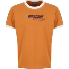 Discovery Expedition D6SM-TST3709 Turuncu Bisiklet Yaka Relaxed Baskılı Erkek T-Shirt