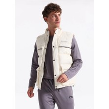 Discovery Expedition D4WM-YLK3243 Krem Relaxed Düz Erkek Şişme Yelek
