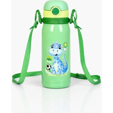 Muggle 450 ml Çelik Çocuk Matara Pipetli Askılı Su Matarası Termos