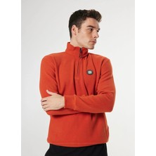 Discovery Expedition Koyu Turuncu Erkek Fermuarlı Yaka Relaxed Sweatshirt D4WM-SWT3930