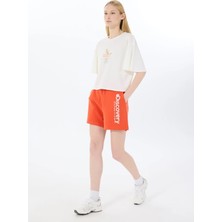 Discovery Expedition D5SL-TST3508 Beyaz Bisiklet Yaka Relaxed Baskılı Kadın T-Shirt