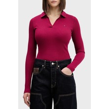 Tommy Jeans Bayan Polo Yaka T Shirt DW0DW21933 Vlc