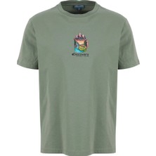 Discovery Expedition D6SM-TST3686 Nil Yeşili Bisiklet Relaxed Düz Erkek T-Shirt