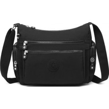 Smart Bags Krinkıl Kumaş Kadın Postacı Çantası  1115 Siyah