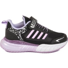Lafonten 748 F Siyah-Lila Cırtlı Kız Çocuk Spor Ayakkabı