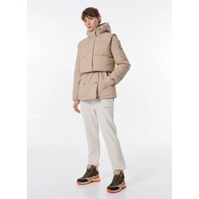 Discovery Expedition D4WL-MNT3081 Bej Baskılı Kadın Mont