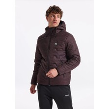Discovery Expedition D4WM-MNT3316 Mürdüm Baskılı Erkek Mont