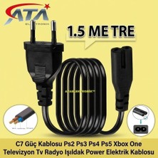 Ata Elektronik 1.5mt 1.5 Metre Ac Power Güç Laptop Kablosu 220 Volt Priz Fiş Tv Teyp Elektrik 2 Oluklu 2 Pin