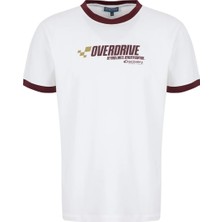 Discovery Expedition D6SM-TST3709 Kırık Beyaz Bisiklet Yaka Relaxed Baskılı Erkek T-Shirt