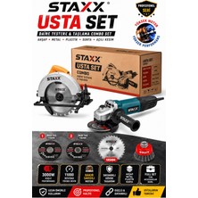 Staxx Power 3000W Profesyonel Usta Set | Daire Testere + Avuç Taşlama Full Combo | Ahşap Metal Plastik Kesim