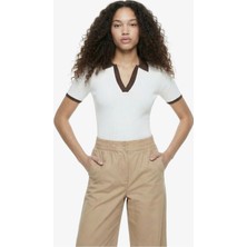 Discovery Expedition D6SL-KZK3614 Kırık Beyaz Relaxed Fit Kadın Kazak