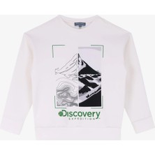 Discovery Expedition Baskılı Erkek Çocuk Beyaz Sweatshırt D4WB-SWT3056