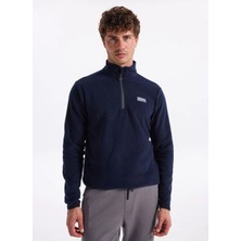 Discovery Expedition D4WM-SWT3993 Lacivert Dik Yaka Basic Düz Erkek Polar Sweatshırt