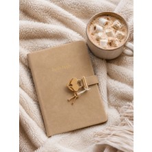 Victorias Journals Victoria's Journals Hush Hush Kilitli Defter 80GR. 160 Yp.çizg.bej