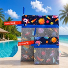 Minimono 2’li Islak & Kuru Çanta Seti Sıvı Geçirmez Pvc Iç Yüzey (Büyük + Küçük Boy 2’li Set)