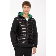 Discovery Expedition Siyah Erkek Kapüşon Yaka Basic Kapitone Sweatmont D3WM-SWT11