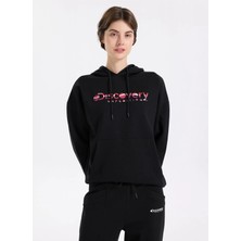 Discovery Expedition D5WL-SWT3577 Siyah Kapüşon Yaka Oversize Baskılı Kadın Sweatshırt
